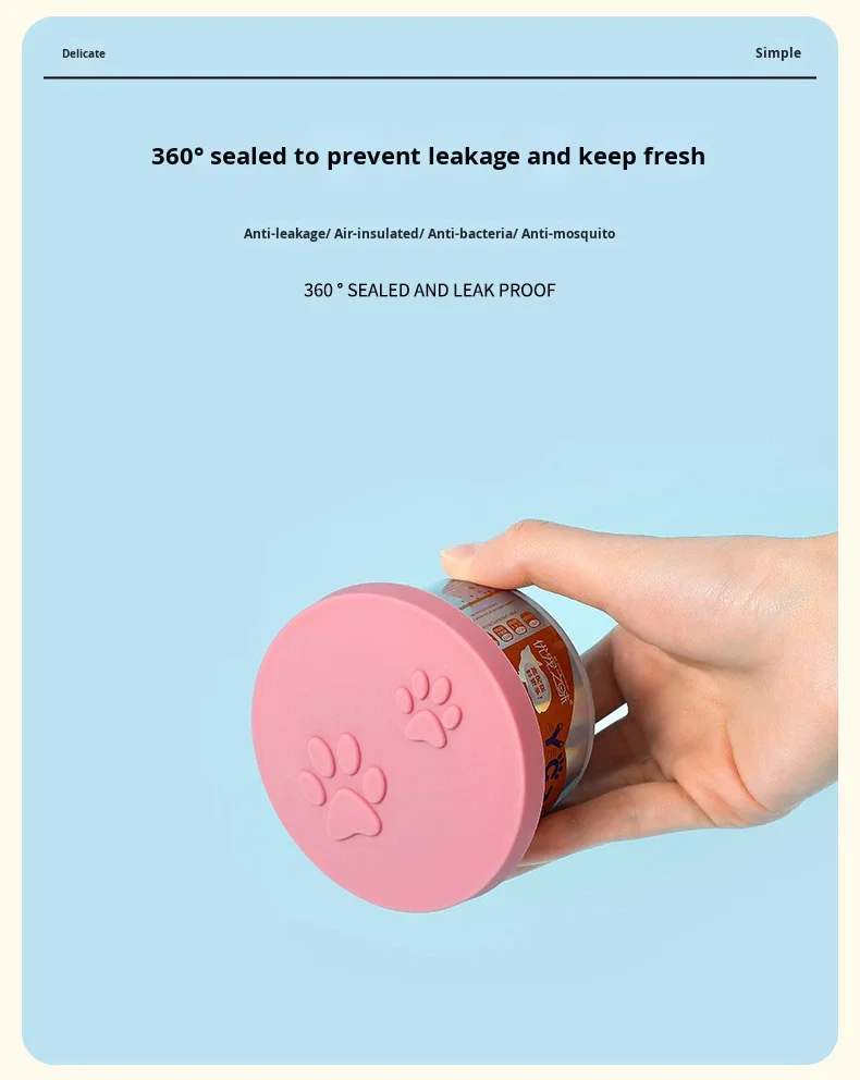 Small Dog & Cat Food Can Lids Reusable & BPA-Free Silicone Covers Food Grade for Pet Care Universal Application factory