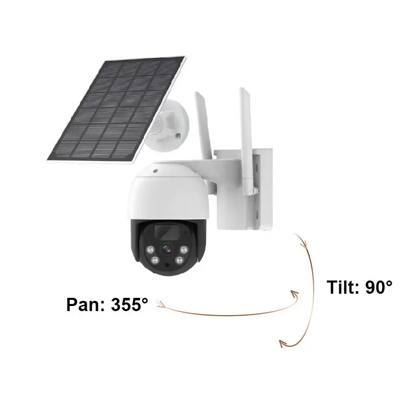 4CH 3MP Wireless NVR System Wifi CCTV Surveillance Battery Solar Powered Security Camera Kit