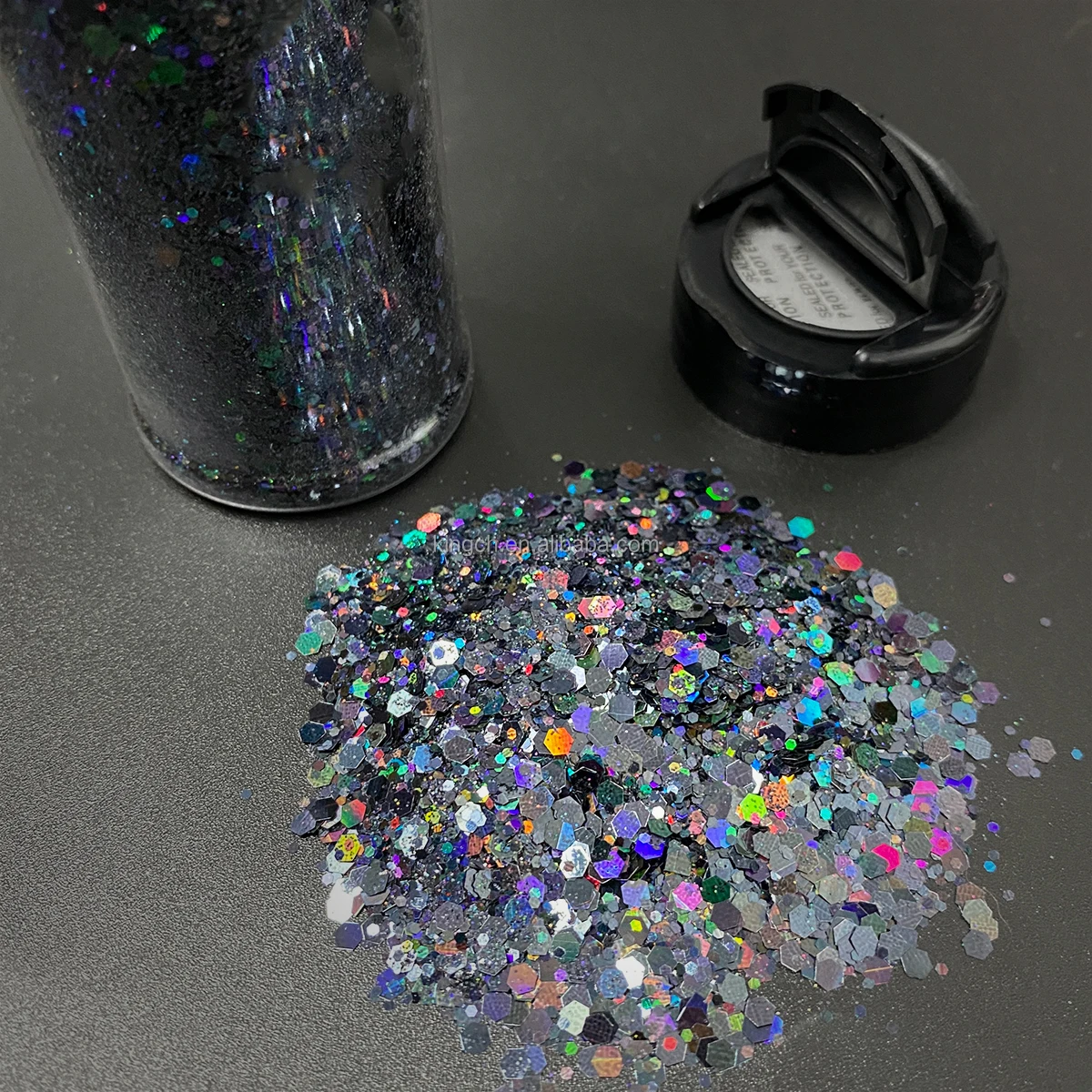 Bright Colorful Holographic Mix Chunky Body Glitter Bulk Wholesale 24 Colors in Shaker details