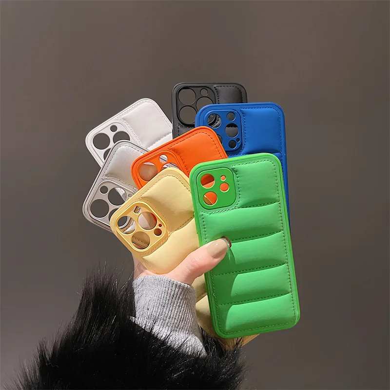 Hot kin-friendly fabrics Down Jacket AIR Sneakers phone case for iphone 11  12 13 15 14 Pro Max fashion Winter Fashion coat cover