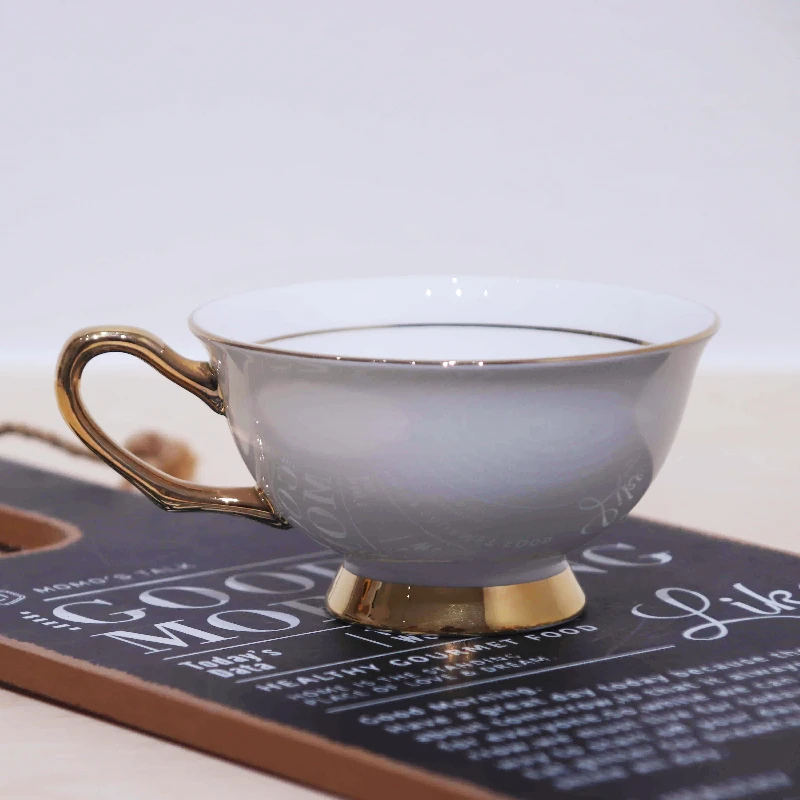 Arabic Bone China Tea Cappuccino Cup and Saucer Chinese Porcelain Luxury Coffee Cup