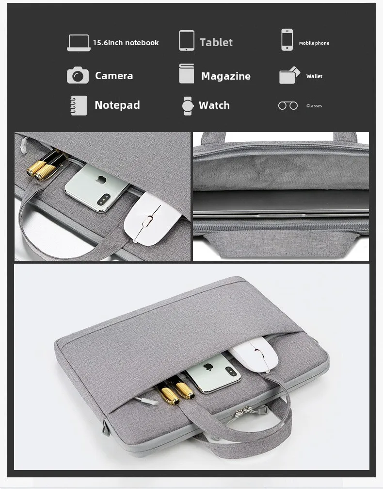 156inch notebook shoulder bag portable computer protective sleeve with horizontal tablet liner made of pu-4