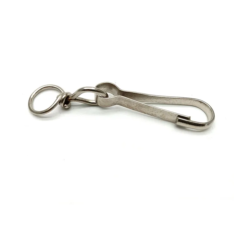 Stainless Steel Snap Spring Clip Hooks Rings Buckle Keychain Lanyards Zipper Hanging Buckle Keychaine Keyring Accessory