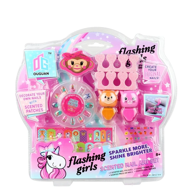 Игрушечная игрушка для детей, сверкающая ярче, набор для маникюра