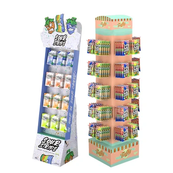 Custom Point Of Sale Cardboard Display Stand Tray Corrugated Shipper Supermarket Paper Pop Pos Food Display Rack Stand
