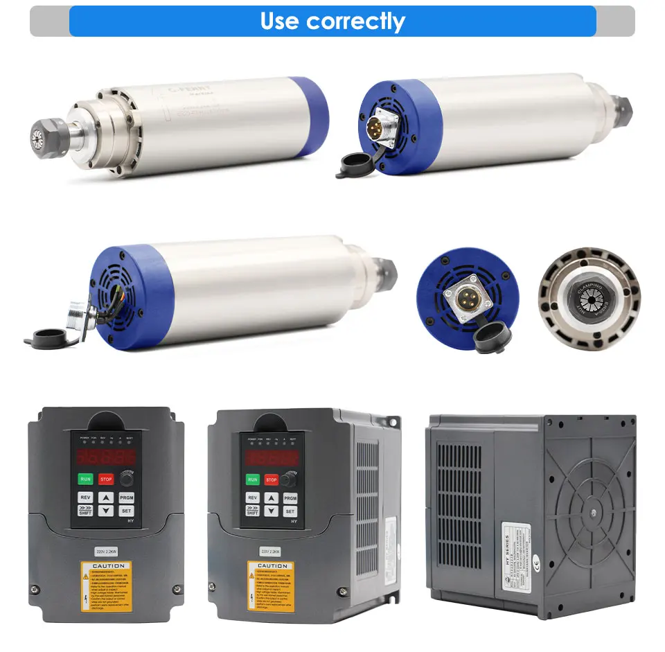 2.2kw Er20 220v/380v Air Cooled Spindle Motor D80mm 4pcs Bearings & 2