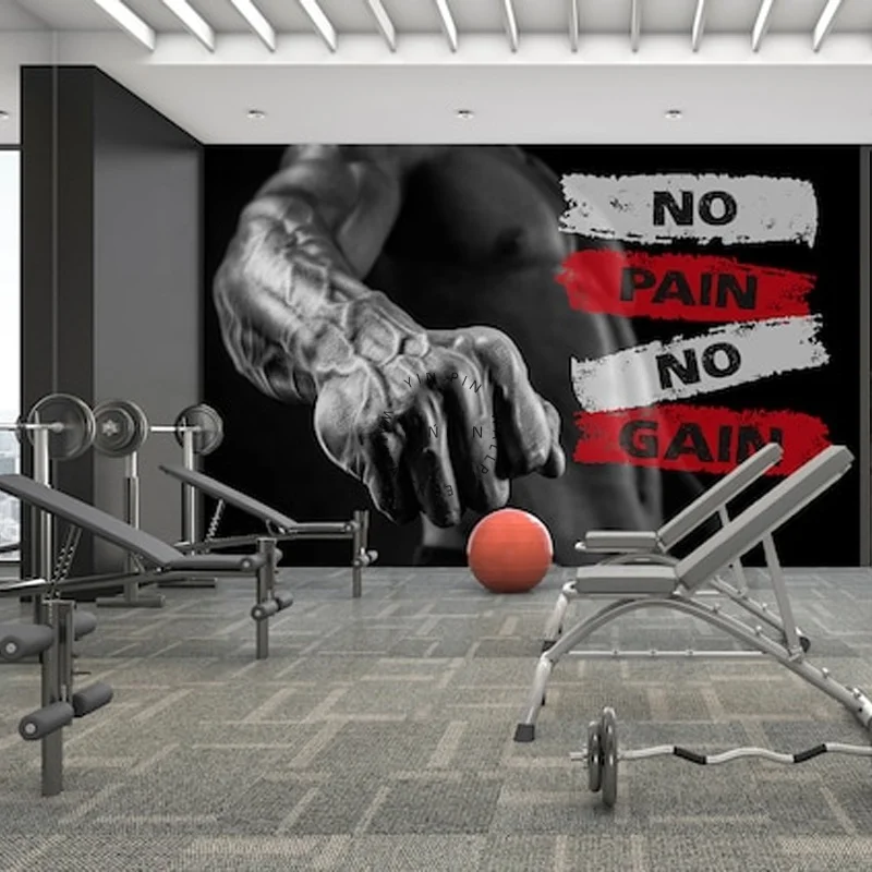 Stickers muraux Gym Décoration murale Gym Motivation Sport Entraînement Fitness Motivation Stickers Muraux Salle De Gym Décor Gym Amant Decal 57X35CM