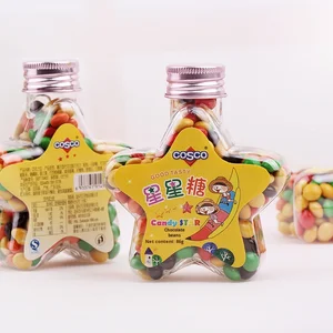 Wholesale Five-Pointed Star Wishing Bottle Colorful Valentine's Day Chocolate Beans Internet Celebrity Snack Food Supermarket