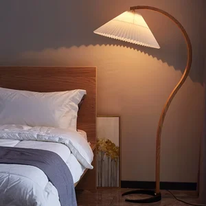 Badu Nordic High Quality Solid Wood LED Floor Lamp with 3500K Warm White Light Modern Design E27 Base 2-Year Warranty