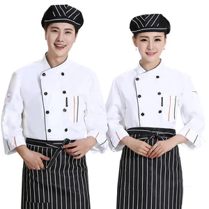 Autumn Winter Kitchen Workwear Long Sleeve Chef Uniform for Men Women for Baking Pastry Dessert Shop Bakery Restaurant Bar