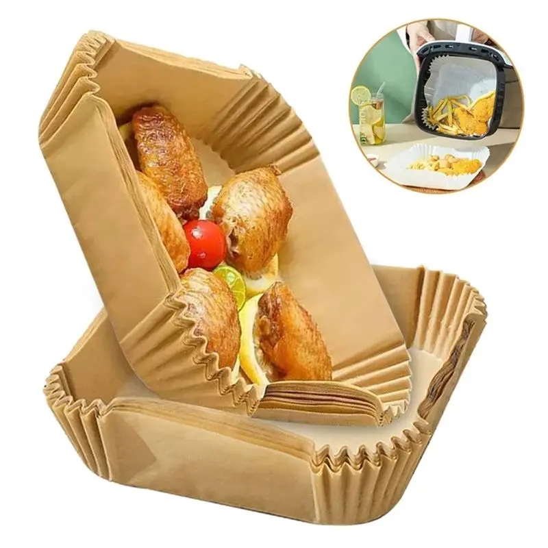 Disposable Oil-Proof Parchment Baking Air Fryer Silicone Coated Oil Paper Liner Kitchen Air Fryer Cooking Paper
