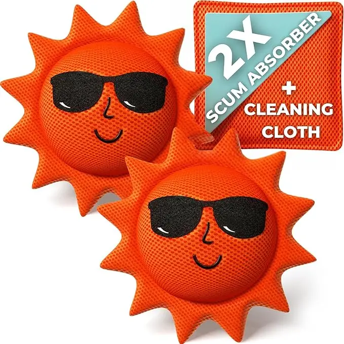 Reusable Hot Tub Scum Absorber - Floating Oil Absorbing Sponge and Skimmer for Spa and Pool Cleaning Oil Remover Scum Cleaner