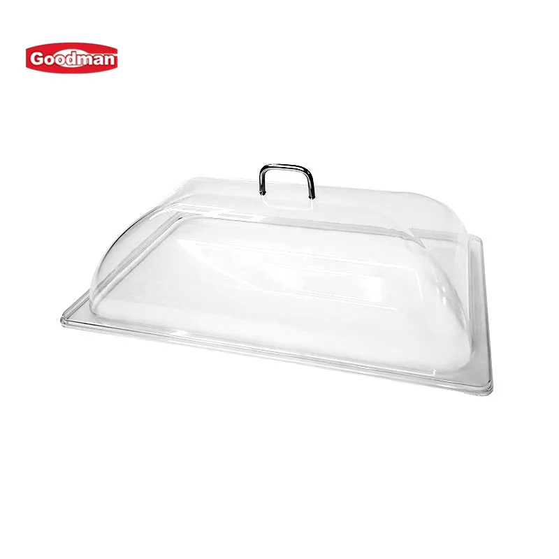 Unbreakable dustproof polycarbonate dessert tray display plate cookie stand covers plastic cake cover cake dome factory