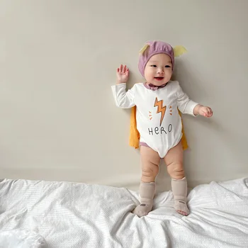 Ins Baby Jumpsuit 2024 Spring and autumn rompers baby long sleeve butt wrap clothes suit