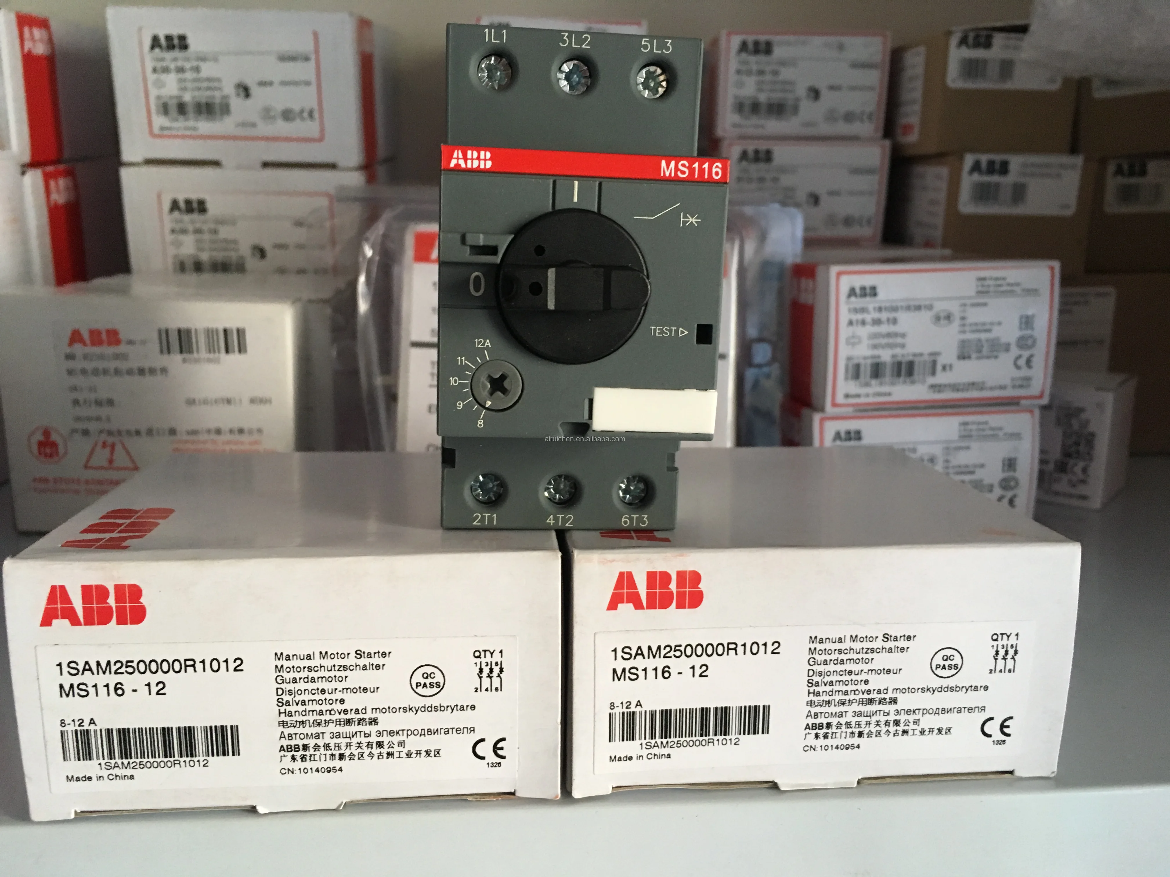 ABB MS132-6.3 Manual Motor Starter, 6.3 Rated Amps, 4.0-6.3 Amps Range