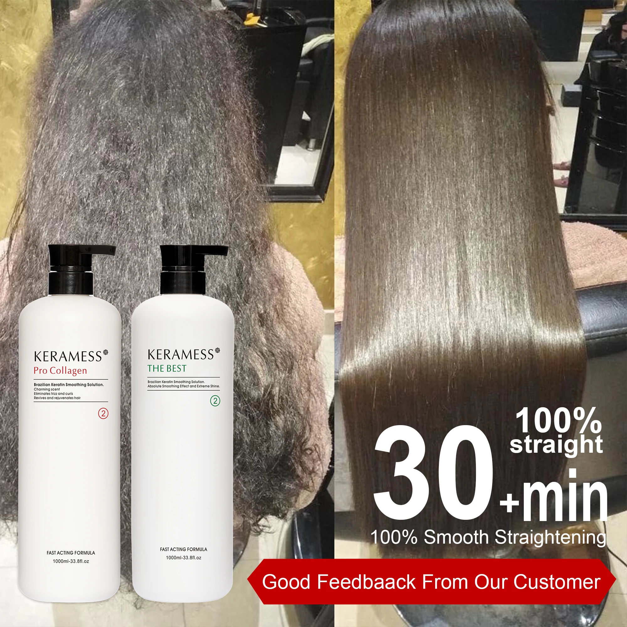 Brazil Keratin Hair Straightening Therapy Protein Treatment