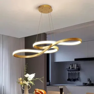 Modern Black Aluminum LED Pendant Light Remote Control Nordic Creative Musical Notes Design for Dining Rooms Lighting