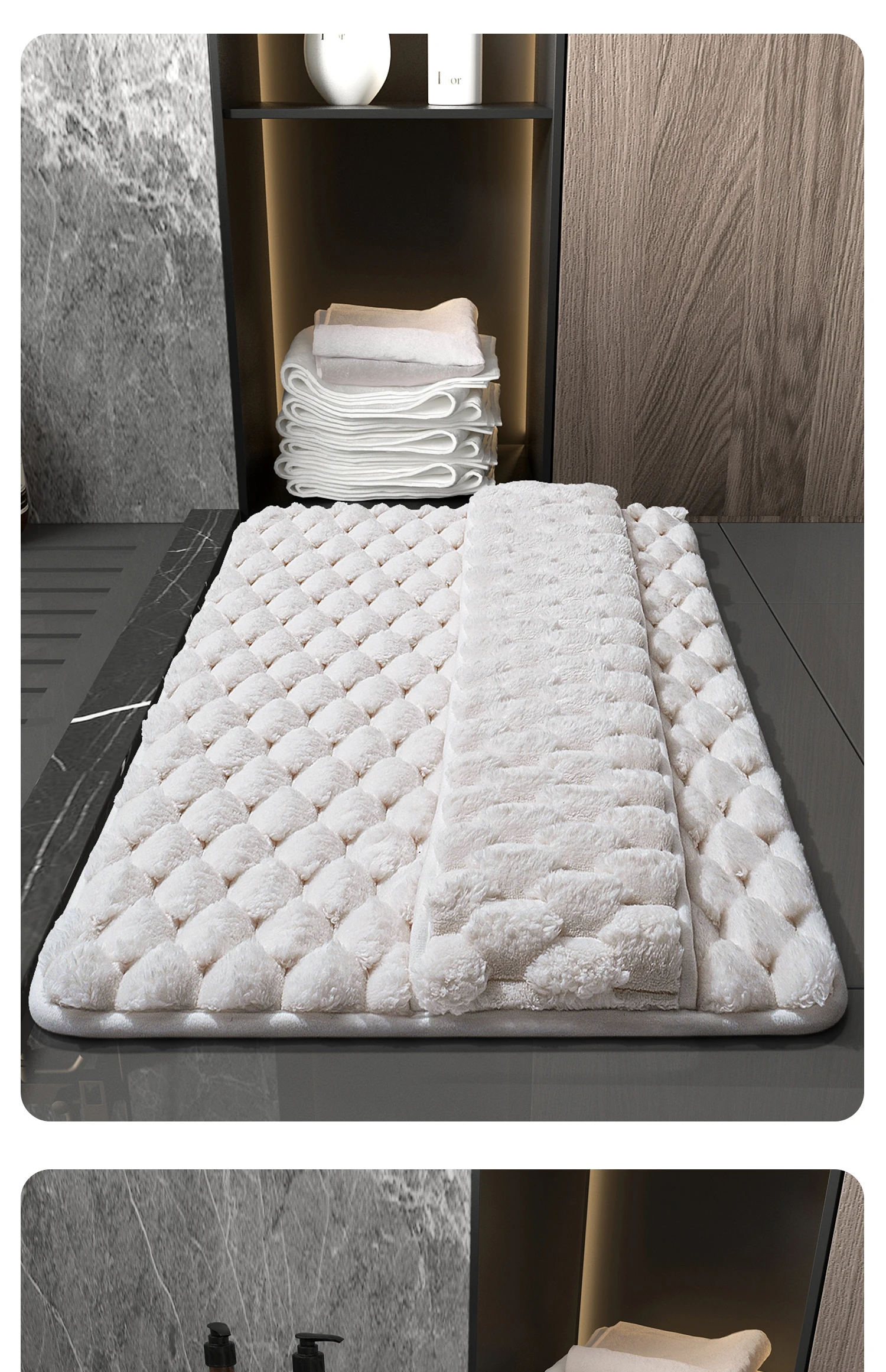 Upgraded thickened memory foam bathroom mat bathroom water-absorbent non-slip foot mat bath wipe foot mat back erasable
