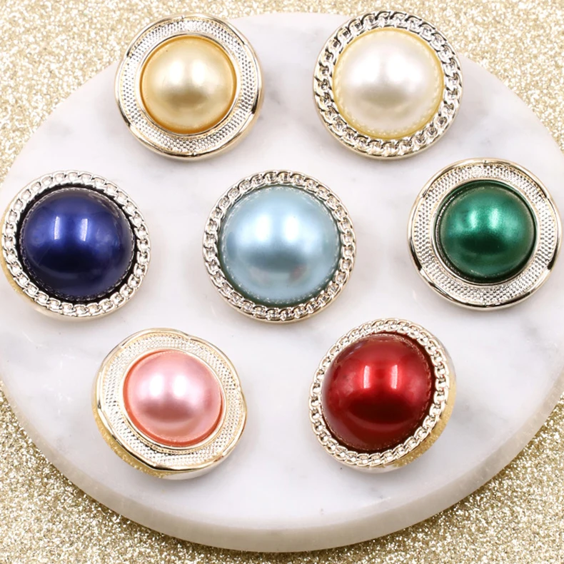New Fashion Vintage Plastic Pearl Shank Button For Clothing