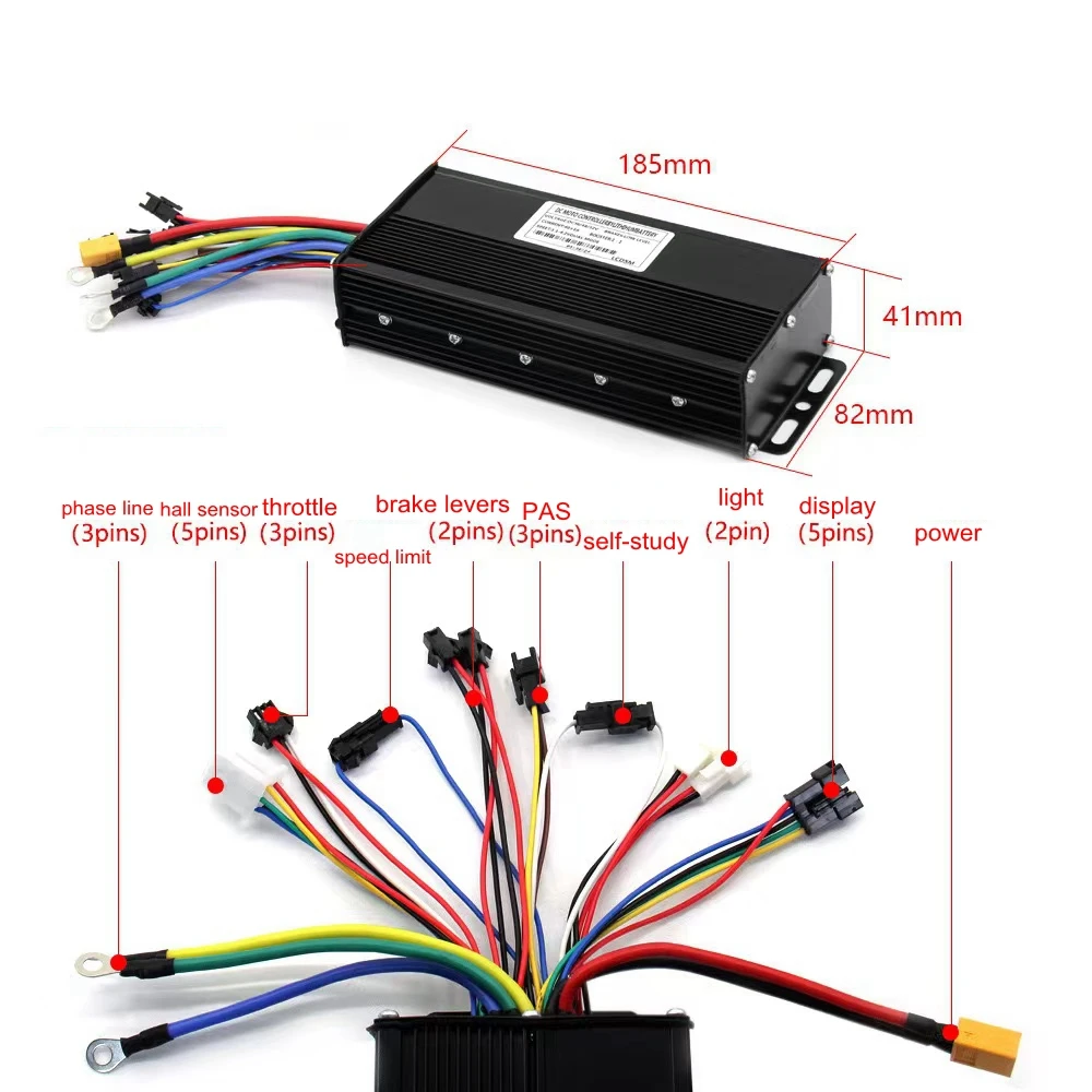 36v 48v 40A Ebike Controller with GD01 Display - 2000w Hub Motor