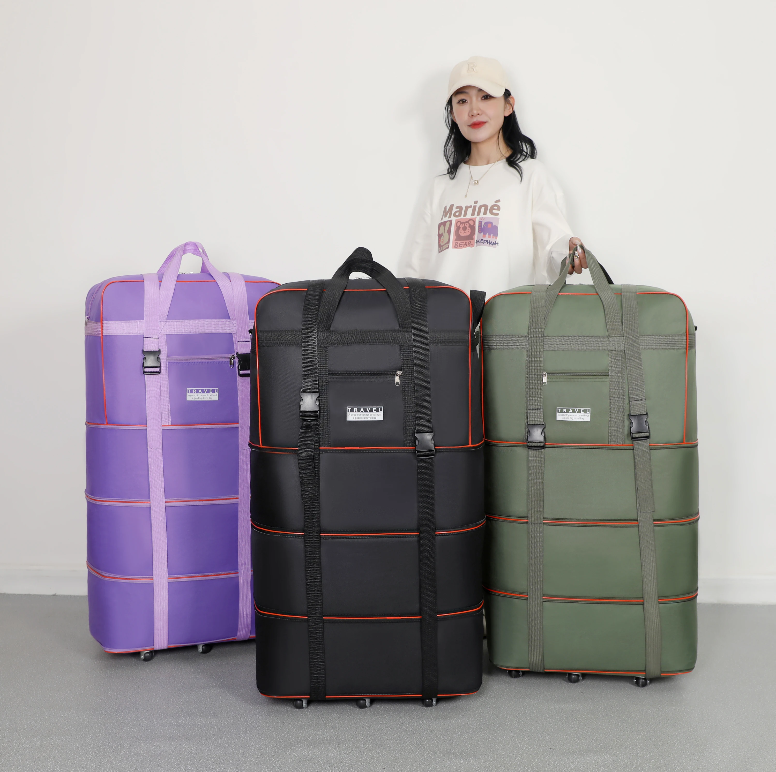 Sac de sport pliable de grande capacité Sac de voyage à roulettes