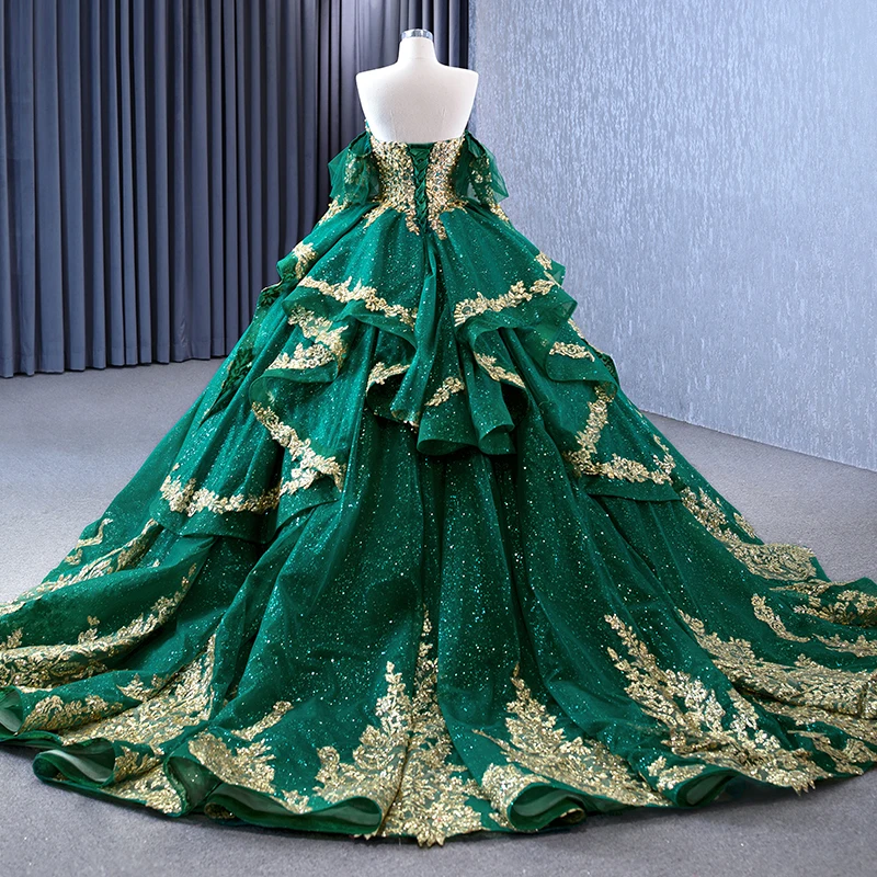 Jancember 231041 Green Off Shoulder Sequin Pearls Luxury Ball Gown ...