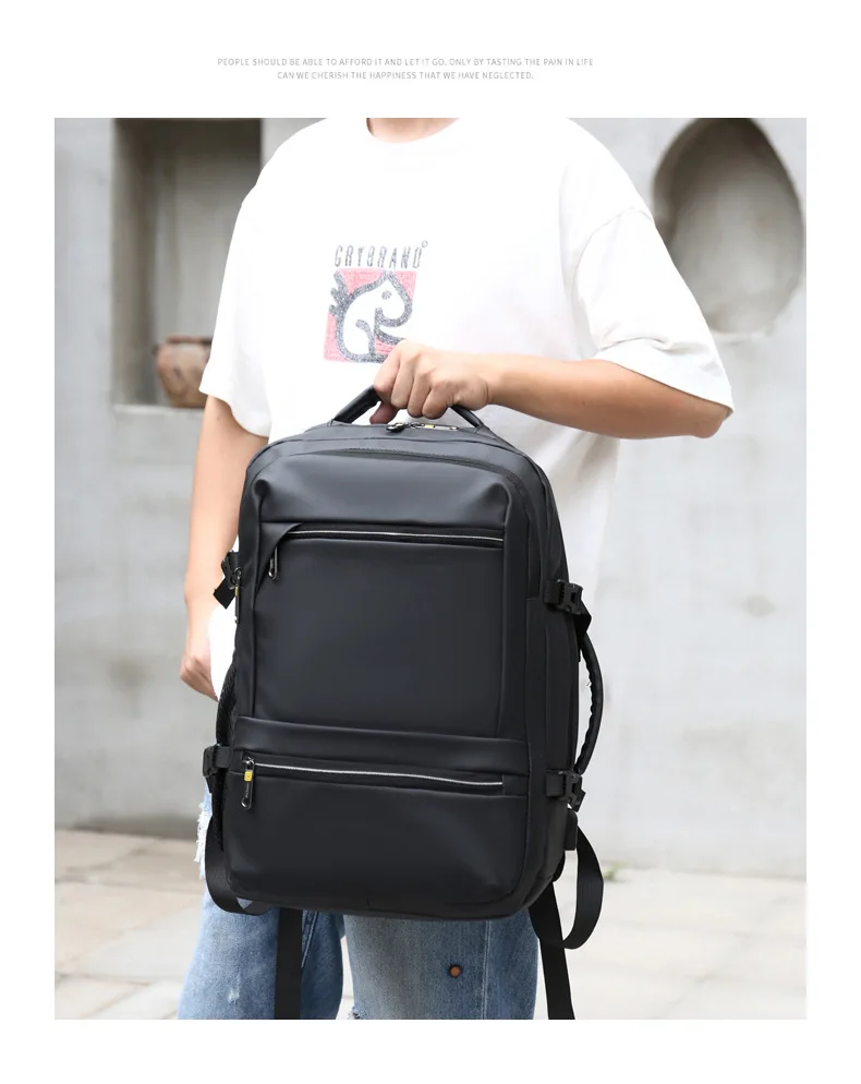 Custom Logo Waterproof Black Smart USB Charging Large Capacity Portable Men Travel Business Computer Laptop Backpack for Male