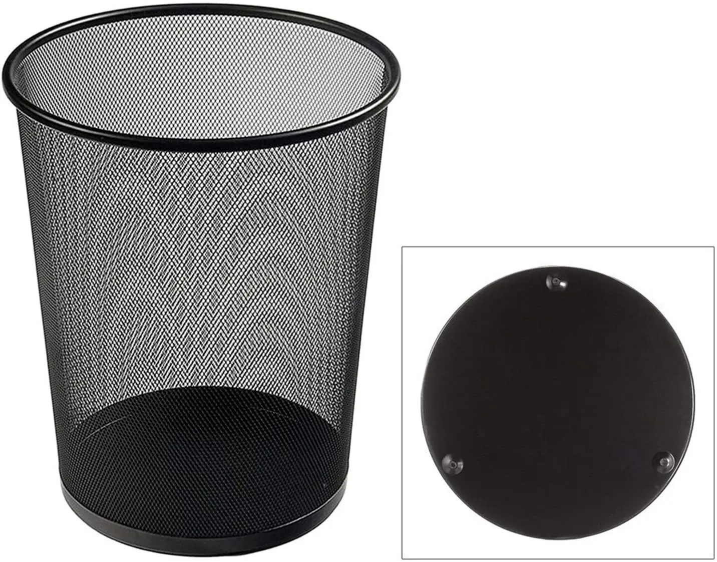 6 Gal Mesh Office Trash Can Open Metal Wire Wastebaskets Waste Basket