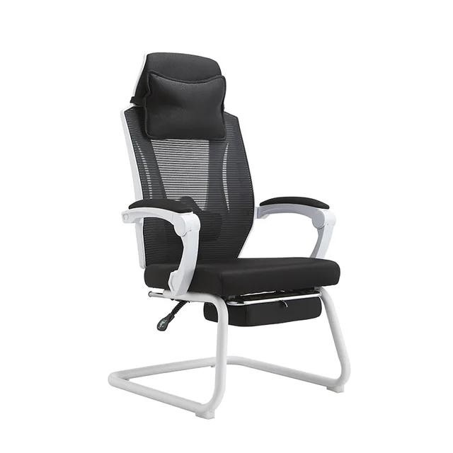 Modern High-Tech Office Chair with Thick Headrest and High Back Mesh Fabric Lift Design and Footrest