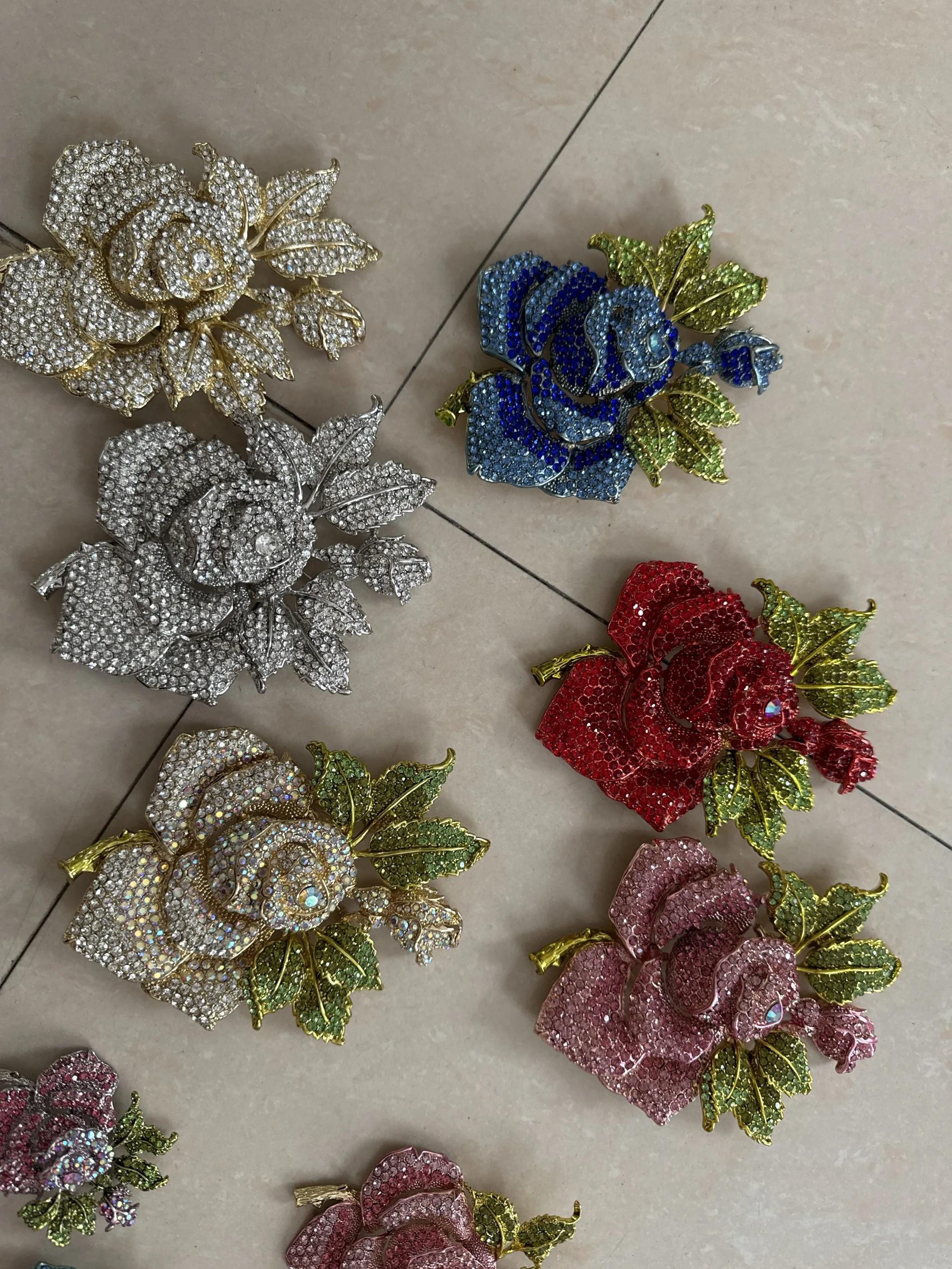 slim fit dress slacks SALE! Brooch Extra Large Flower Pendant Pin Rhinestone Crystal BR-004 –  Bouquets by Nicole main image 1