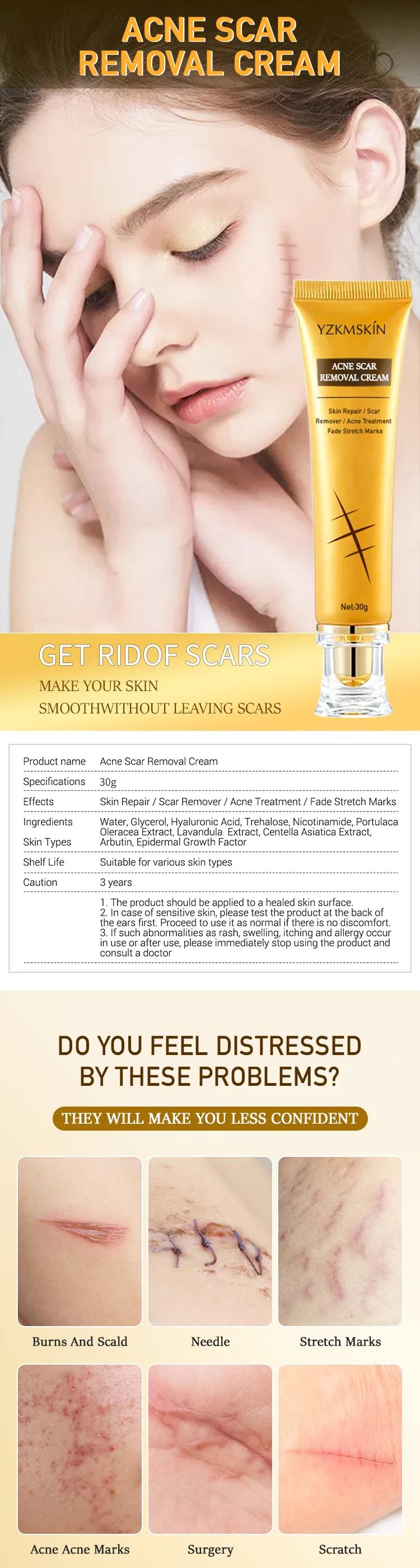 Wholesale Custom Facial Scar Repair Cream Facial Dark Spot Anti Acne