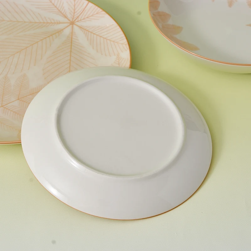 Customizable Printed Eco-Friendly Ceramic Tableware Set Includes Dinner Plate and Dining Food Storage Container