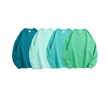 Wholesale Pullover Private Label Plain Dyed Plush Blank White Crewneck Cotton Custom Hoodie Sweatshirt For Wholesale