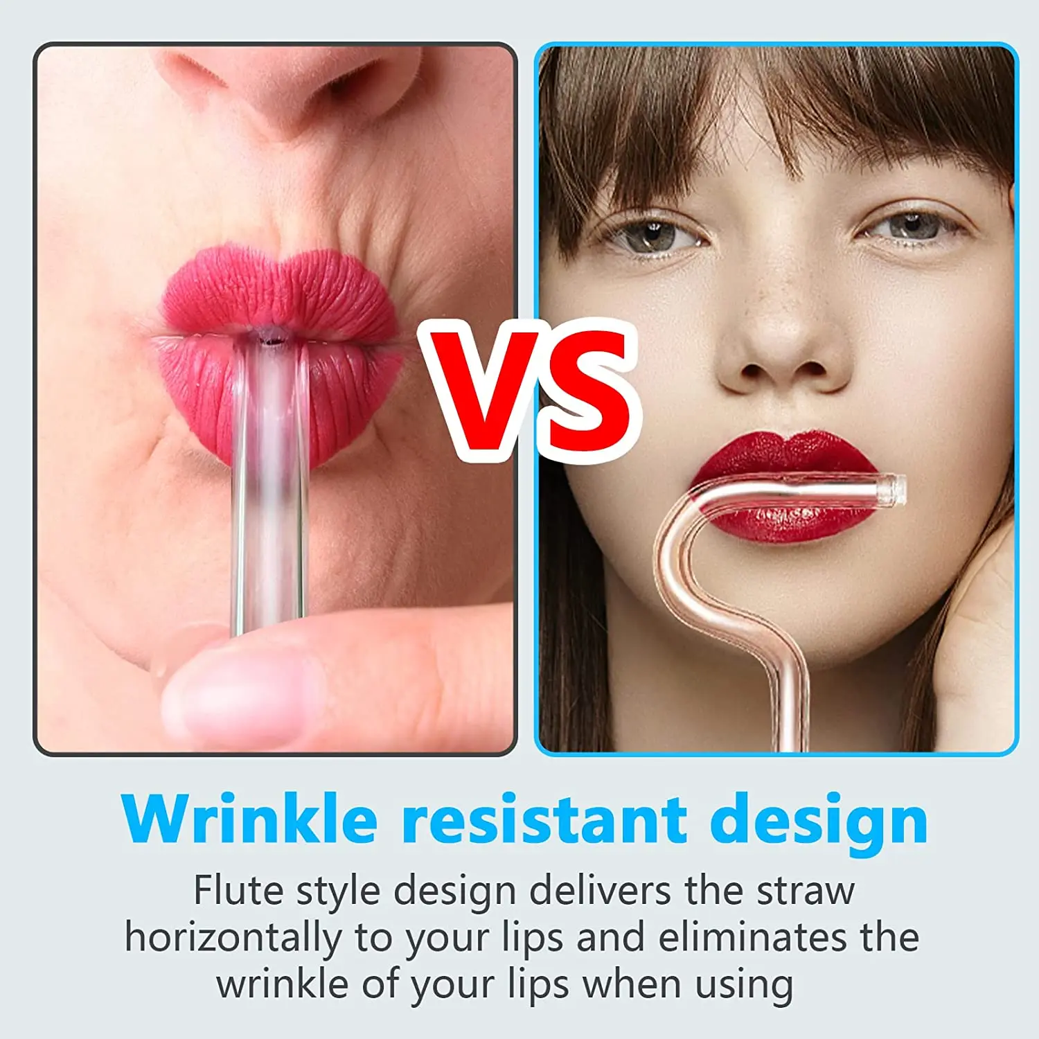 2023 Hot Sale 2pcs Reusable Anti Wrinkle Drinking Straw Curved For