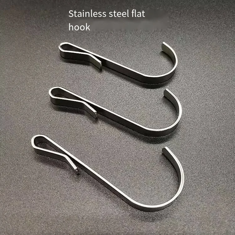 304 stainless steel novelty hooks Household kitchen bathroom novelty hooks flat steel shelving bedroom accessories factory