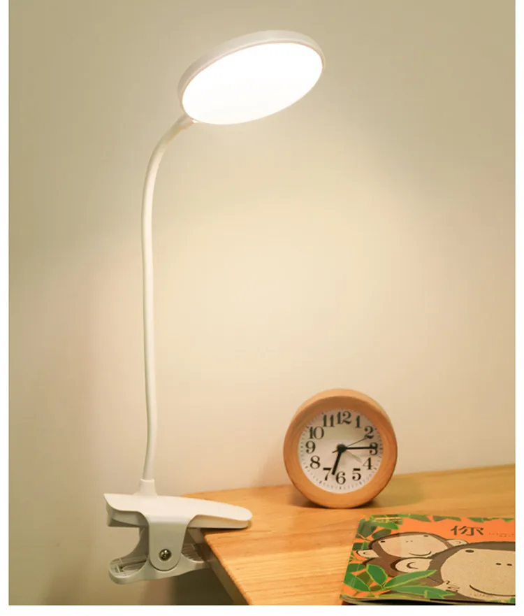 Factory Price 5W 1200mAh USB Clip rechargeable table lamp reading battery led table lamp