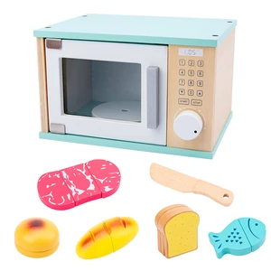 Customization Wooden Toy Sale Simulation Cake Wooden Pretend Play Kitchen Microwave Oven Cooking Machines Pretend Play Toy