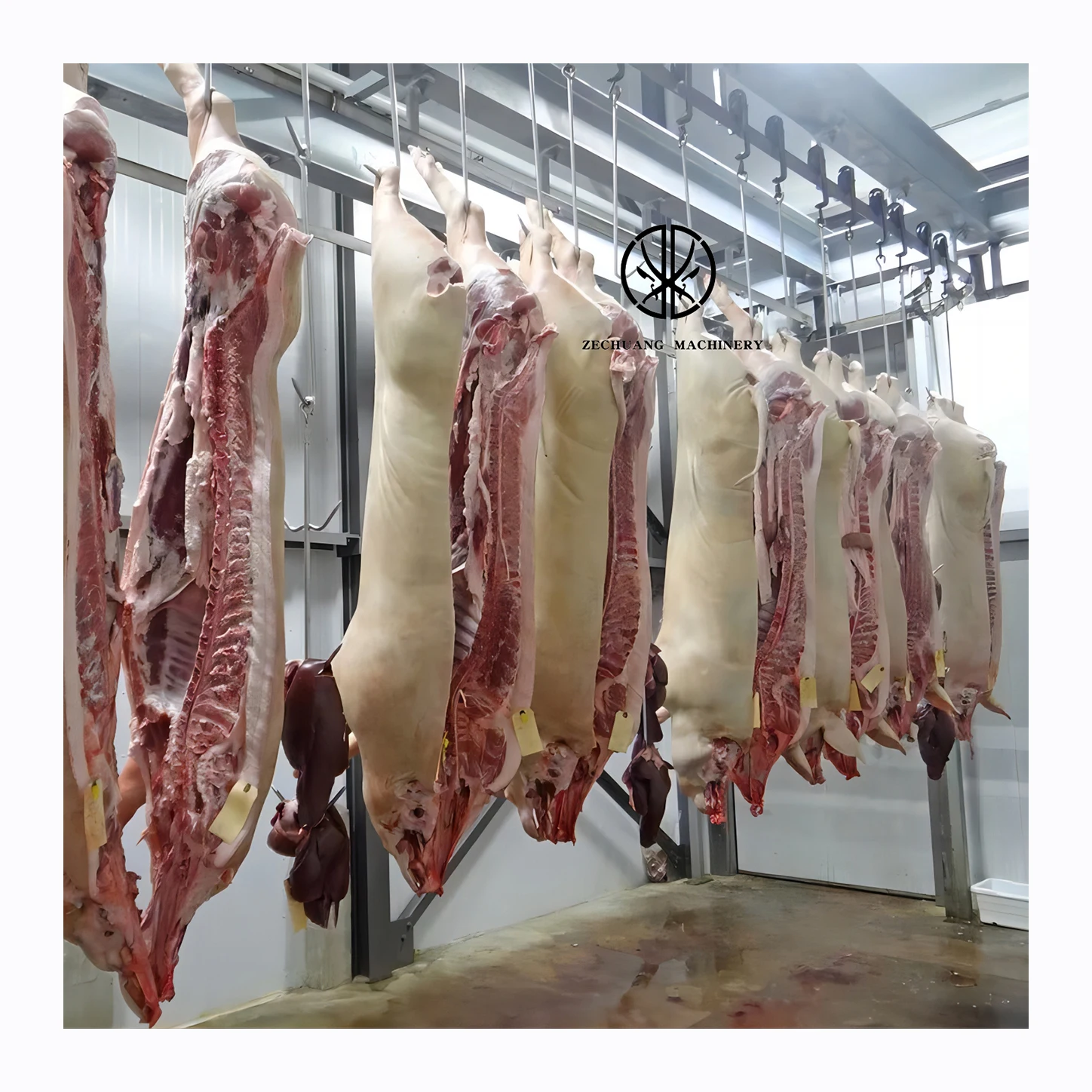 Easy Maintenance Double Track Swine Abattoir Slaughtering Equipment Carcass Processing Automatic Conveyor Rail