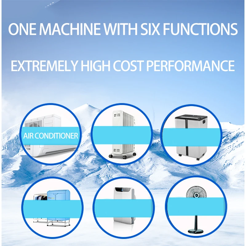 Commercial Portable Air Cooler with Swing Air New 220V 9500 BTU Floor Standing Core Components Including Pump and Compressor
