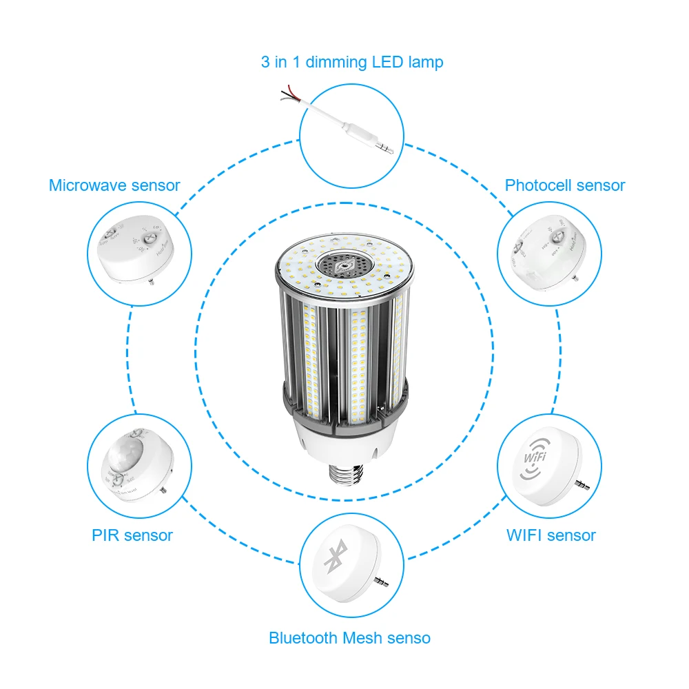 Energy Saving E27 Led Bulb 12w 4000K Led Corn Bulb Light IP64 Waterproof Rating for High Bay Led Retrofit Bulb