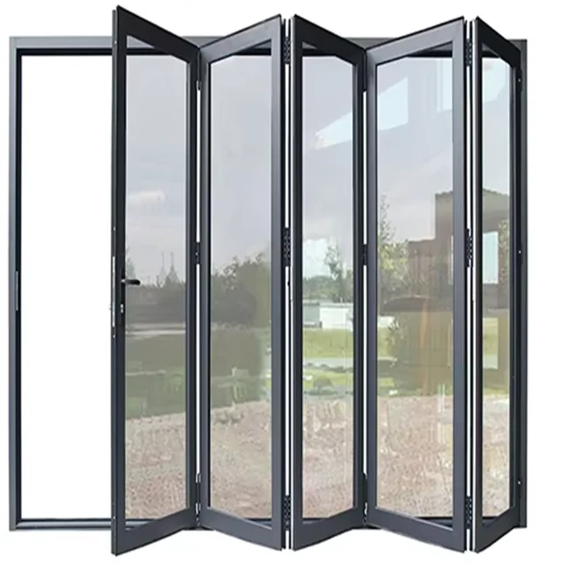 All-aluminum Folding Glass Doors, Available in Manual or Electric Operation,Featuring a Wide Viewing Area and Ultra-narrow Frame