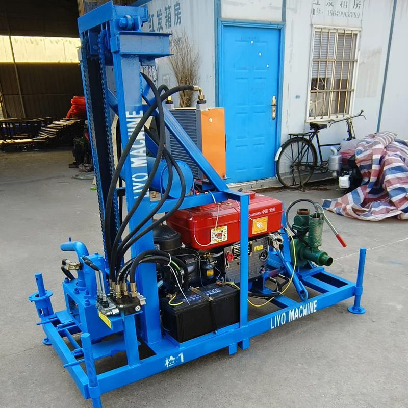 150M Depth Diesel Hydraulic Water Well Drilling Machine for Well Includes Tires and Drill Bits