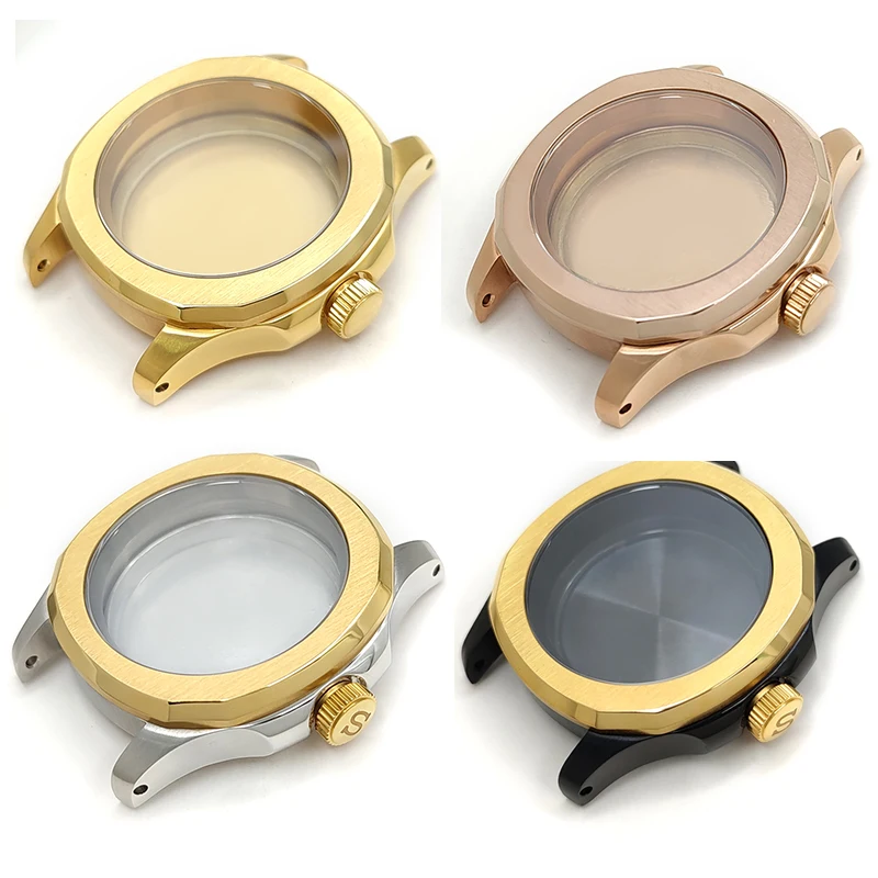 Custom Rose Gold Black Watch Case O'clock Stainless Steel