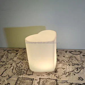 Multi-color Waterproof Household Dining Chair Plastic Modern Design Night Lighting Heart Stool Chair for Event Party