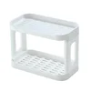 White double-layer storage shelf