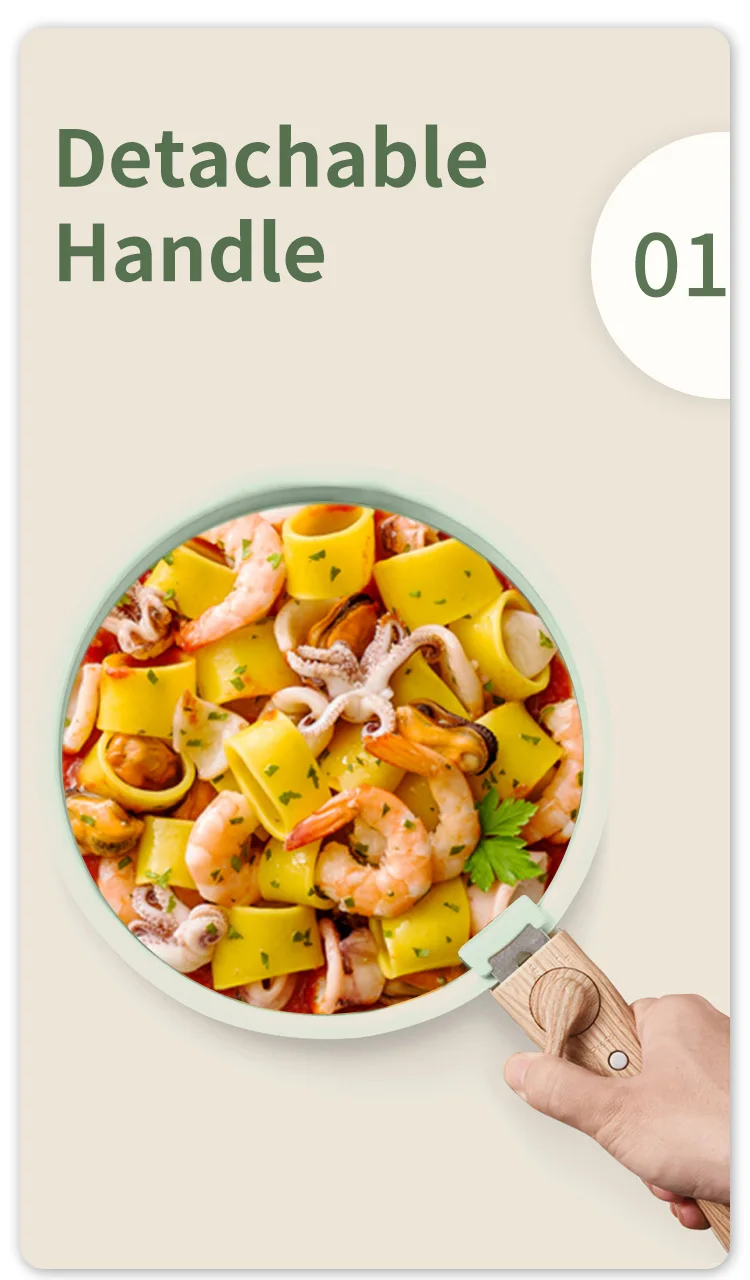 High Quality Pot Set Detachable Handle Aluminum Cooking Pot Kitchen