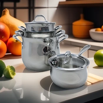 Apple shaped stainless steel featured large capacity soup pots and pans