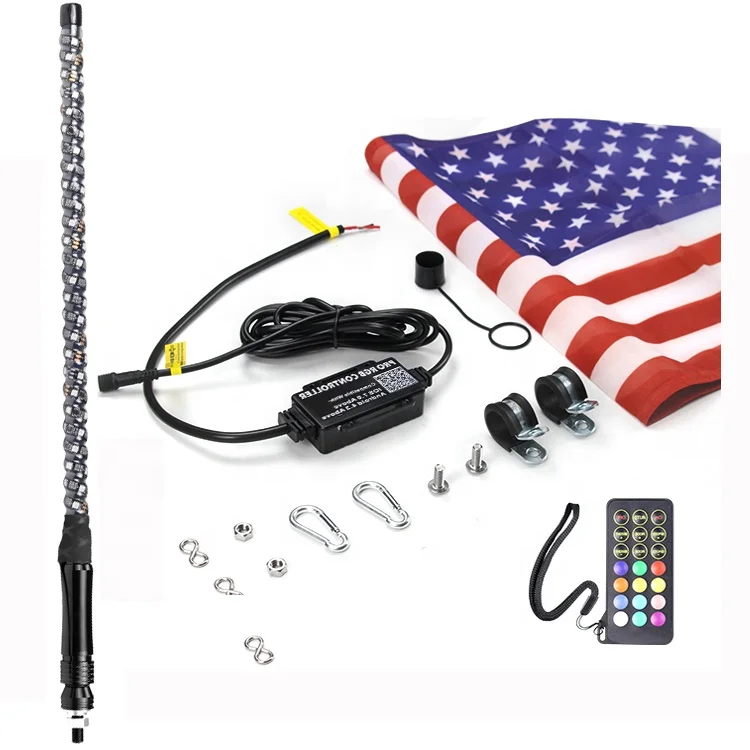 2-Pack 6ft RGB LED Whip Lights For UTV/ATV - Polaris RZR, Can-Am, Universal Fit 4 thumbnail image