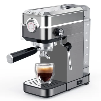 Espresso Coffee Machine Easy Control 20bars Pressure Gauge Stainless ...