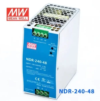 Meanwell NDR-240-48 Industrial 48Vdc Switching Power Supply 240 Watts 48V 5A Single Mode AC DC Din Rail 50Hz Output 10A